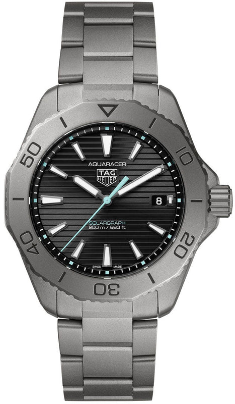 Tag Heuer Aquaracer Professional 200 Solargraph Quartz Black Dial Silver Steel Strap Watch for Men - WBP1180.BF0000 Buy Now By Tag Heuer