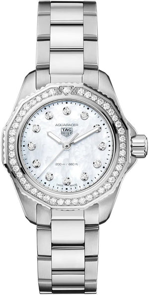 Tag Heuer Aquaracer Professional 200 Quartz Diamond Mother of Pearl Dial Silver Steel Strap Watch for Women - WBP1417.BA0622 Buy Now By Tag Heuer