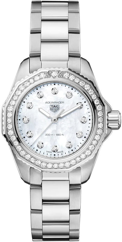 Tag Heuer Aquaracer Professional 200 Quartz Diamond Mother of Pearl Dial Silver Steel Strap Watch for Women - WBP1417.BA0622 Buy Now By Tag Heuer