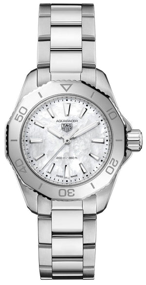 Tag Heuer Aquaracer Professional 200 Quartz Mother of Pearl Dial Silver Steel Strap Watch for Women - WBP1418.BA0622 Buy Now By Tag Heuer