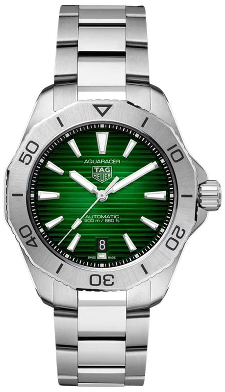 Tag Heuer Aquaracer Professional 200 Automatic Green Dial Silver Steel Strap Watch for Men - WBP2115.BA0627 Buy Now By Tag Heuer