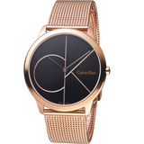 Calvin Klein Minimal Black Dial Rose Gold Mesh Bracelet Watch for Men - K3M21621 Buy Now By Calvin Klein