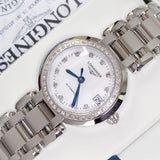Longines PrimaLuna 26.5mm Automatic White Mother of Pearl Dial Silver Stainless Steel Watch for Women - L8.111.0.87.6 Buy Now By Longines