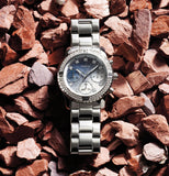 Guess Confetti Diamonds Blue Dial Silver Steel Strap Watch for Women - W0774L6 Buy Now By Guess