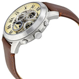 Fossil Grant Automatic White Dial Brown Leather Strap Watch for Men - ME3027 Buy Now By Fossil