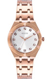 Guess Crystalline Diamonds Silver Dial Rose Gold Steel Strap Watch for Women - GW0114L3 Buy Now By Guess