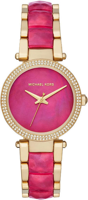 Michael Kors Parker Pink Mother of Pearl Dial Two Tone Steel Strap Watch for Women - MK6490 Buy Now By Michael Kors