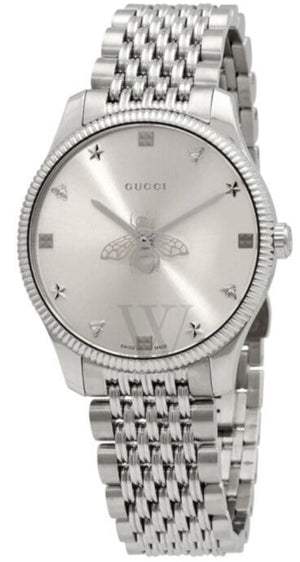 Gucci G Timeless Quartz Silver Dial Silver Steel Strap Watch For Women - YA1264153 Buy Now By Gucci