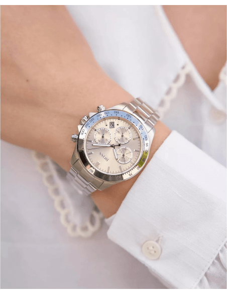 Hugo Boss Novia Pink Dial Silver Steel Strap Watch for Women - 1502615 Buy Now By Hugo Boss