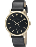 Marc Jacobs Baker Black Dial Black Leather Strap Watch for Women - MBM1269 Buy Now By Marc Jacobs