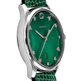 Gucci G-Timeless Green Mother of Pearl Dial Green Leather Strap Watch For Women - YA126585 Buy Now By Gucci
