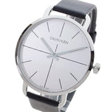 Calvin Klein Even Silver Dial Black Leather Strap Watch for Men - K7B211CY Buy Now By Calvin Klein