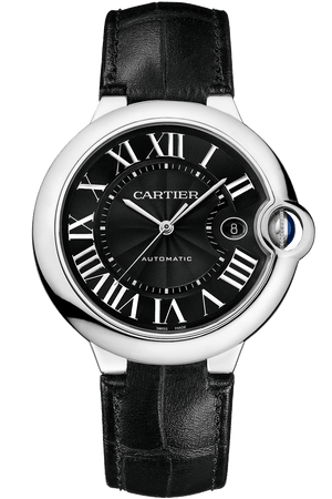 Cartier Ballon Bleu De Cartier Black Dial Black Leather Strap Watch for Men - WSBB0003 Buy Now By Cartier