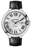 Cartier Ballon Bleu De Cartier Silver Dial Black Leather Strap Watch for Women - WSBB0030 Buy Now By Cartier