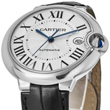 Cartier Ballon Bleu de Cartier Silver Dial Black Leather Strap Watch for Men - WSBB0026 Buy Now By Cartier
