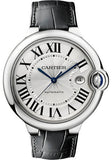 Cartier Ballon Bleu de Cartier Silver Dial Black Leather Strap Watch for Men - WSBB0026 Buy Now By Cartier