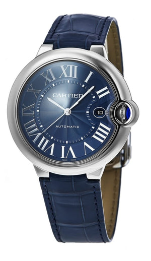 Cartier Ballon Bleu De Cartier Blue Dial Blue Leather Strap Watch for Men - WSBB0027 Buy Now By Cartier