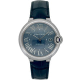 Cartier Ballon Bleu De Cartier Blue Dial Blue Leather Strap Watch for Men - WSBB0027 Buy Now By Cartier
