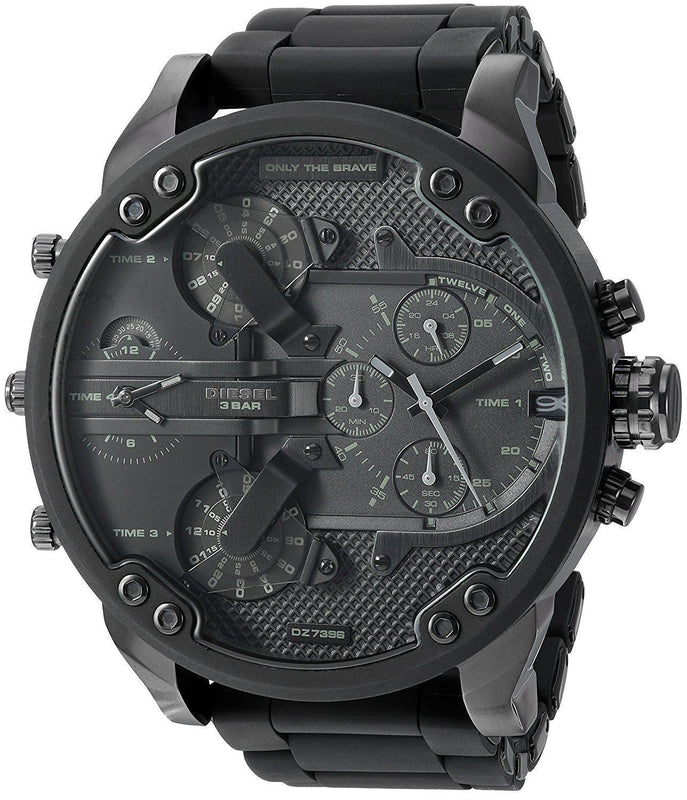 Diesel Mr Daddy 2.0 Chronograph Black Dial Black Steel Strap Watch For Men - DZ7396 Buy Now By Diesel