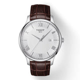 Tissot T Classic Tradition Silver Dial Brown Leather Strap Watch For Men - T063.610.16.038.00 Buy Now By Tissot