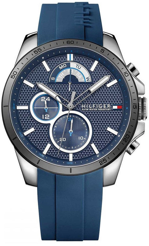 Tommy Hilfiger Decker Quartz Blue Dial Blue Rubber Strap Watch for Men - 1791350 Buy Now By Tommy Hilfiger