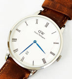 Daniel Wellington Dapper St Mawes White Dial Brown Leather Strap Watch For Men - DW00100087 Buy Now By Daniel Wellington