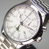 Gucci G Timeless Chronograph White Dial Silver Steel Strap Watch For Men - YA126472 Buy Now By Gucci