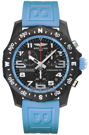 Breitling Endurance Pro Black Dial Light Blue Rubber Strap Watch for Men - X82310281B1S1 Buy Now By Breitling