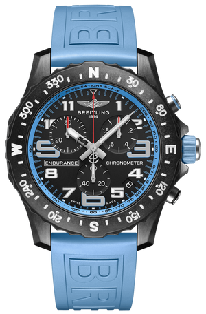 Breitling Endurance Pro Black Dial Light Blue Rubber Strap Watch for Men - X82310281B1S1 Buy Now By Breitling