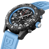 Breitling Endurance Pro Black Dial Light Blue Rubber Strap Watch for Men - X82310281B1S1 Buy Now By Breitling