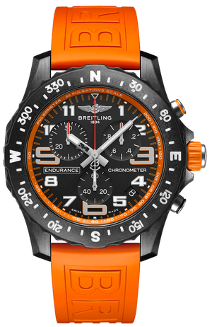 Breitling Endurance Pro Black Dial Orange Rubber Strap Watch for Men - X82310A51B1S1 Buy Now By Breitling
