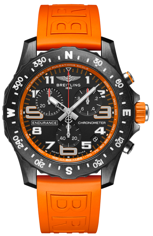 Breitling Endurance Pro Black Dial Orange Rubber Strap Watch for Men - X82310A51B1S1 Buy Now By Breitling