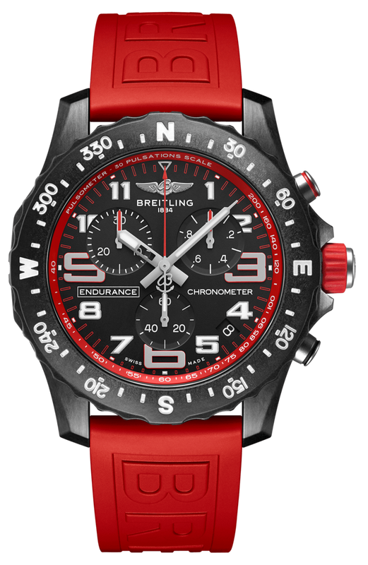 Breitling Endurance Pro Black Dial Red Rubber Strap Watch for Men - X82310D91B1S1 Buy Now By Breitling