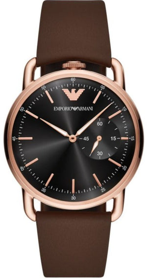 Emporio Armani Aviator Quartz Black Dial Brown Leather Strap Watch For Men - AR11337 Buy Now By Emporio Armani