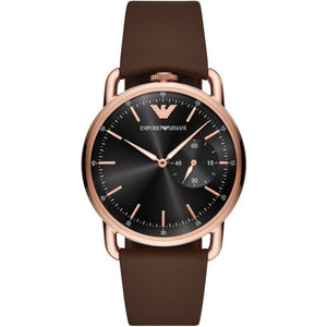 Emporio Armani Aviator Quartz Black Dial Brown Leather Strap Watch For Men - AR11337 Buy Now By Emporio Armani