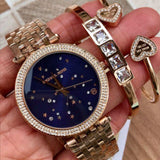 Michael Kors Darci Blue Dial Rose Gold Steel Strap Watch for Women - MK3728 Buy Now By Michael Kors