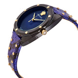 Versace Shadov Quartz Black Dial Blue Leather Strap Watch for Men - VEBM00418 Buy Now By Versace