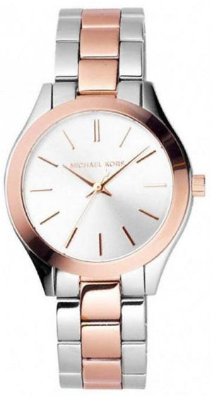 Michael Kors Slim Runway White Dial Two Tone Watch for Women - MK3204B Buy Now By Michael Kors