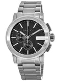 Gucci G Chrono Black Dial Silver Steel Strap Watch For Men - YA101204 Buy Now By Gucci