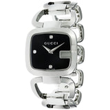 Gucci G Gucci Diamonds Black Dial Silver Steel Strap Watch For Women - YA125406 Buy Now By Gucci