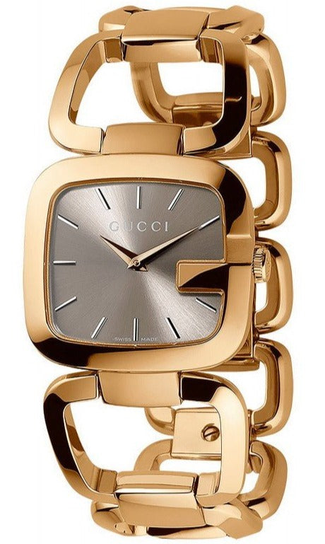 Gucci G Gucci Brown Dial Rose Gold Steel Strap Watch For Women - YA125408 Buy Now By Gucci