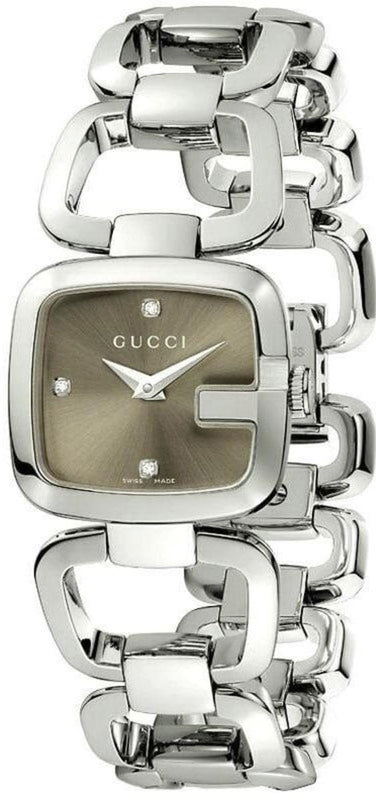 Gucci G Gucci Brown Dial Silver Steel Strap Watch For Women - YA125503 Buy Now By Gucci