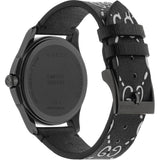 Gucci G Timeless Ghost Black Dial Black Leather Strap Watch For Men - YA1264018 Buy Now By Gucci