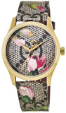 Gucci G Timeless Floral Brown Dial Brown Leather Strap Watch For Women - YA1264038 Buy Now By Gucci