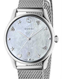 Gucci G-Timeless Mother of Pearl Dial Silver Mesh Bracelet Watch For Women - YA1264040 Buy Now By Gucci