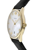 Gucci G-Timeless Mother of Pearl Dial Black Leather Strap Watch For Women - YA126589 Buy Now By Gucci