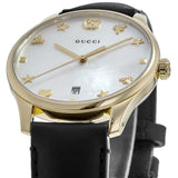 Gucci G-Timeless Mother of Pearl Dial Black Leather Strap Watch For Women - YA1264044 Buy Now By Gucci