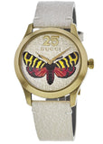 Gucci G Timeless Butterfly White Dial White Leather Strap Watch For Women - YA1264062 Buy Now By Gucci