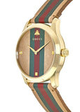 Gucci G Timeless Quartz Brown Dial Brown Leather Strap Unisex Watch - YA1264077 Buy Now By Gucci