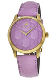 Gucci G Timeless Quartz Lilac Dial Lilac Leather Strap Watch For Women - YA1264098 Buy Now By Gucci